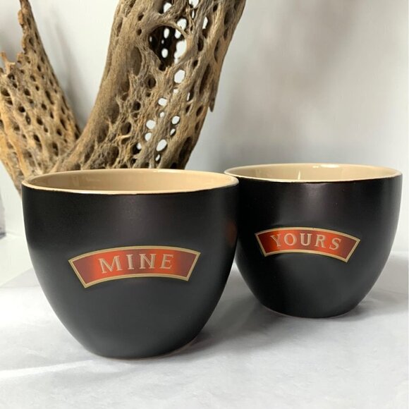 BAILEY'S Irish Cream Stoneware Cups - MINE & YOURS - Set of 2 - Picture 1 of 6